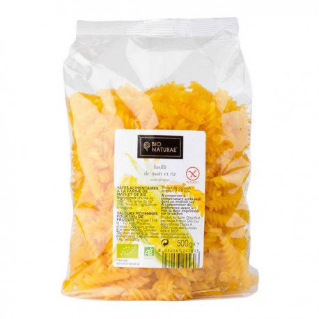 Pâtes Fusilli sans gluten - 500 g Bio Naturae