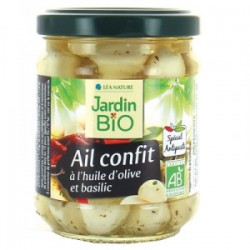 Ail confit à l'huile d'olive et basilic bio 190g