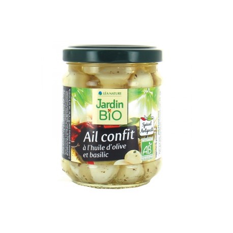 Ail confit à l'huile d'olive et basilic bio 190g