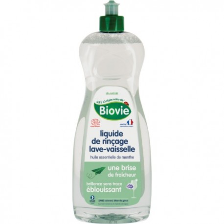 Liquide de rinçage lave-vaisselle, brillance sans trace, à l'huile essentielle de menthe