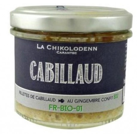 Rillettes de Cabillaud au gingembre confit  La Chikolodenn 90g