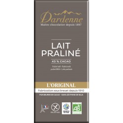 Tablette chocolat lait praliné 100g