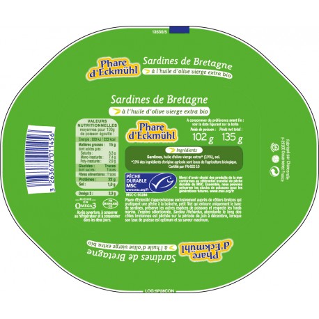 Sardines à l'huile olive 135g MSC