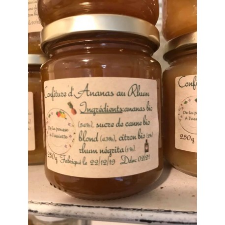 Confiture ananas rhum  250G