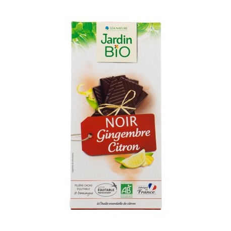 Chocolat tablette noir gingembre citron bio 100g