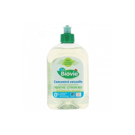 Concentré vaisselle, aux huiles essentielles menthe et citron bio 500ml